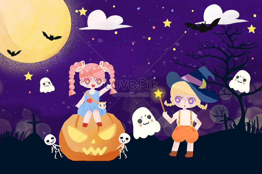 Halloween cartoon cute cute illustration illustration image_picture free  download 