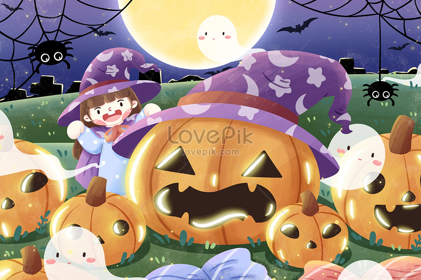 Brujas De Halloween Y Dibujos Animados De Calabaza | PSD ilustraciones  imagenes descarga gratis - Lovepik