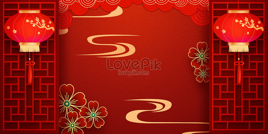 New Year Background With Red Lanterns Download Free | Banner Background ...