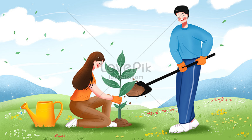 Plantar Un árbol Con Amigos Ilustración De Dibujos Animados | PSD  ilustraciones imagenes descarga gratis - Lovepik