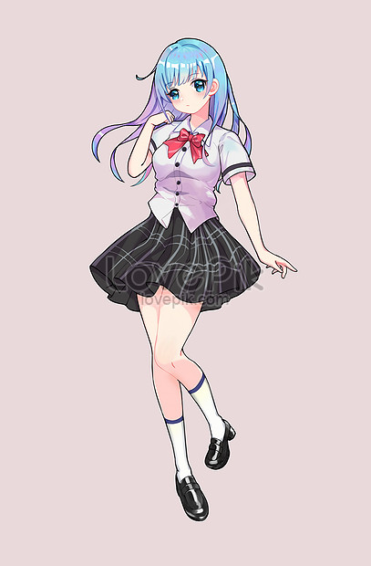 Desenho de menina de anime pintado e colorido por Usuário não