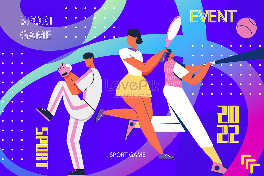 Games athlete athlete youthful vitality vector illustration ...
