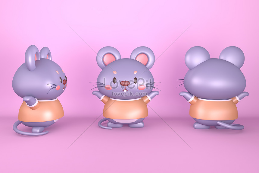 C4d mouse cartoon ip model illustration image_picture free download ...