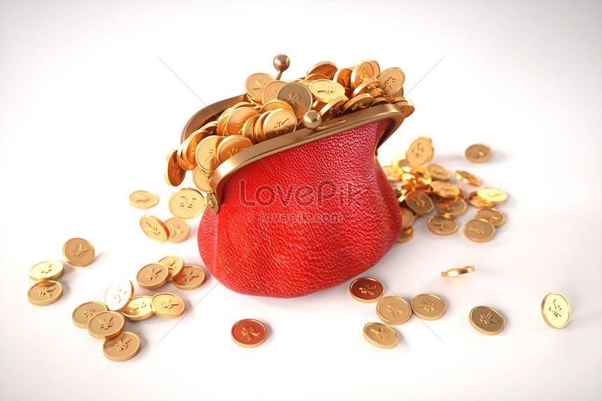 Purse full of coins Royalty Free Vector Image - VectorStock