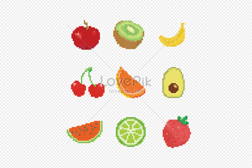 Pixel Fruit Hd Transparent, Mosaic Pixel Fruit, Pixel, Carambola