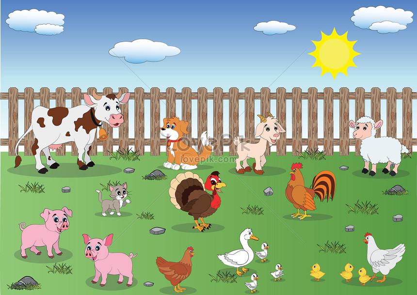 Cartoon farm animals illustration image_picture free download  