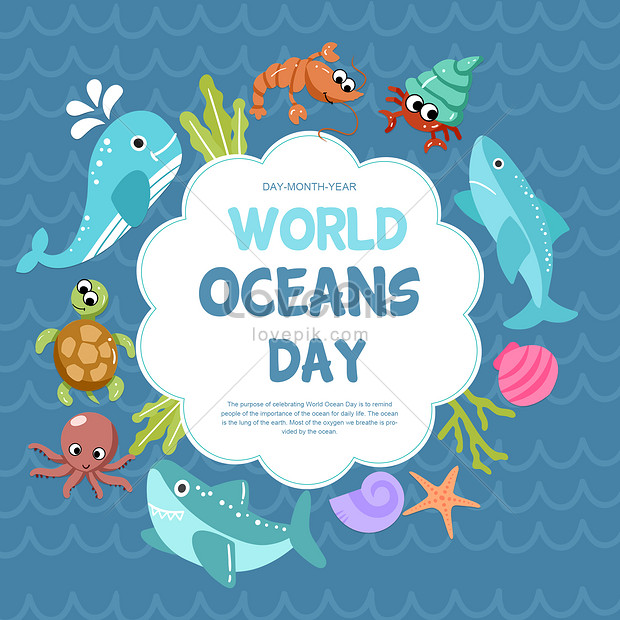 Día Mundial De Los Océanos De Dibujos Animados 2020 | PSD ilustraciones  imagenes descarga gratis - Lovepik