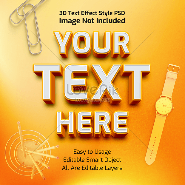 Orange 3D Text Font Effect Design Graphics Image_Picture Free Download  450013258_Lovepik.Com