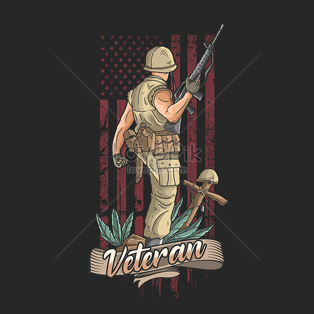 The american soldier with weapon vector illustration image_picture free ...