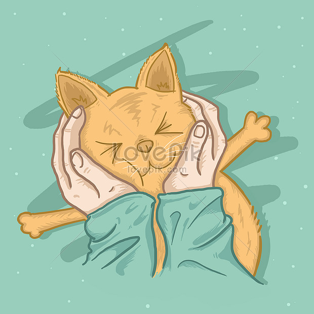 Cute cat in hands illustration image_picture free download  