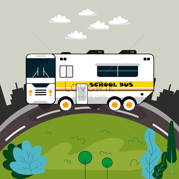 Cartoon concise school bus illustration image_picture free download  