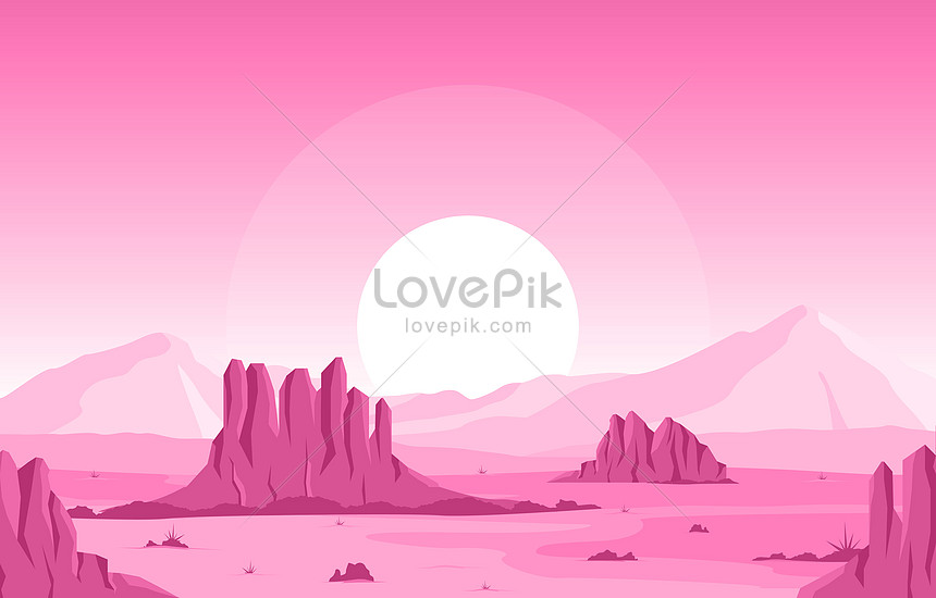 Véc tơ phong cảnh sa mạc cằn cỗi màu hồng sẽ khiến bạn bị mê hoặc bởi sự hoang sơ và đầy bí ẩn của nó. Hãy chiêm ngưỡng những hình ảnh này để trải nghiệm cảm giác đầy lôi cuốn.