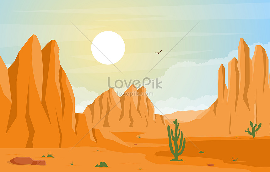 Véc Tơ Phong Cảnh Sa Mạc Cằn Cỗi Màu Cam Hình ảnh | Định dạng hình ảnh  JPG,EPS 450043606