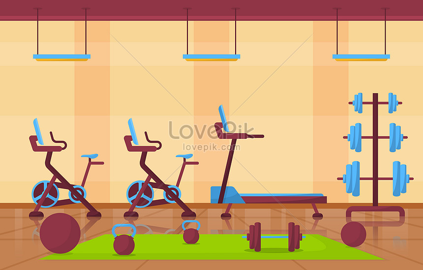 Creative gym center fitness room vector illustration image_picture free  download 