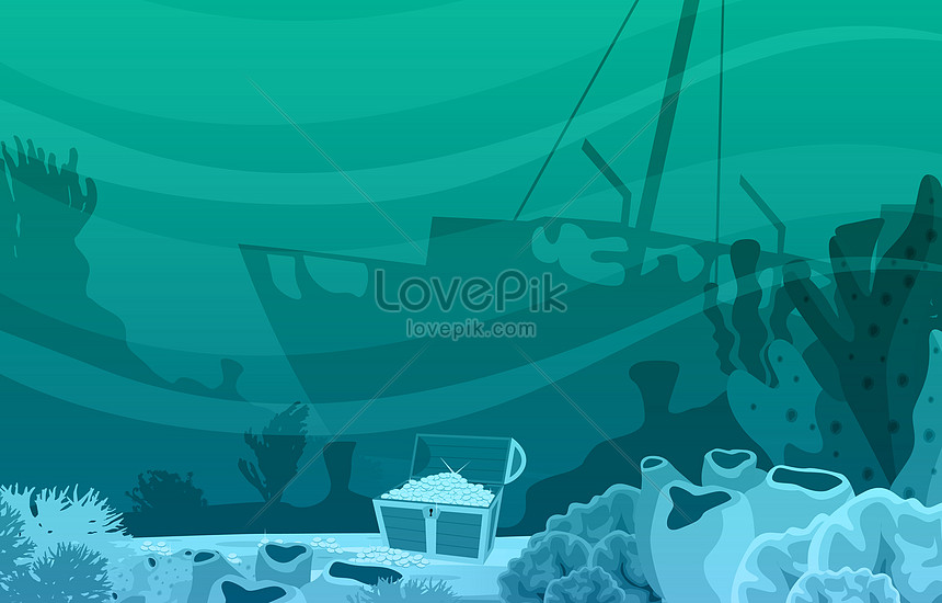 Vector Cổ Tàu Chìm Và Kho Báu Vàng Phong Cảnh Dưới Biển Hình ảnh | Định  dạng hình ảnh JPG,EPS 450044002