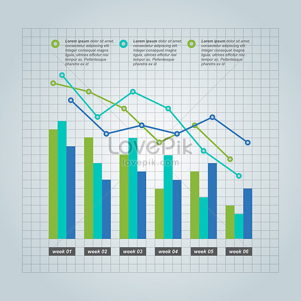 Three-color vector business bar chart illustration image_picture free ...