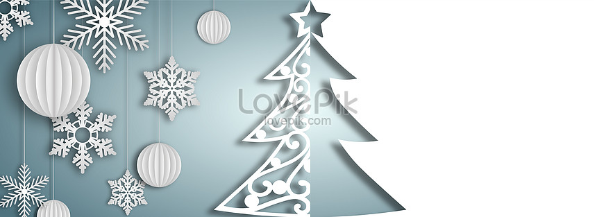 Christmas Background With Paper Tree And Snowflake Download Free | Banner  Background Image on Lovepik | 450045556