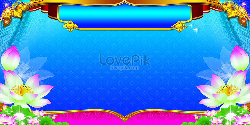 Thai Traditional Blue Background With Lotus Download Free | Banner  Background Image on Lovepik | 450045825