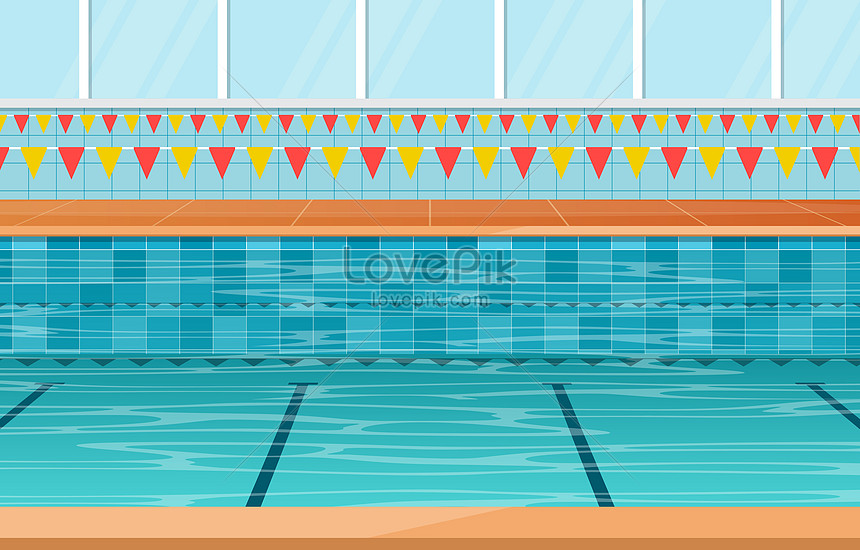 Green Summer Fishing Pool Flat Cartoon Advertising Background Download Free, Banner Background Image on Lovepik