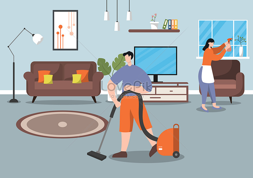 Flat home cleaning service vector illustration image_picture free ...