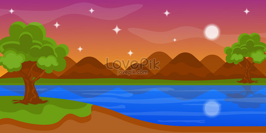 Flat hill station vector background illustration image_picture free  download 