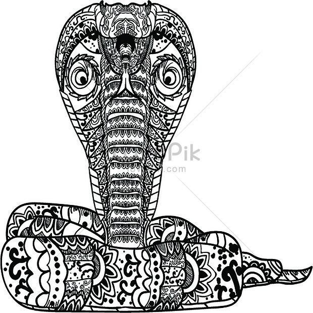 Snake Cobra Side Position Mandala Graphic by Andypp · Creative Fabrica