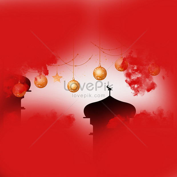 Eid mubarak background with mosque red white creative image_picture free  download 
