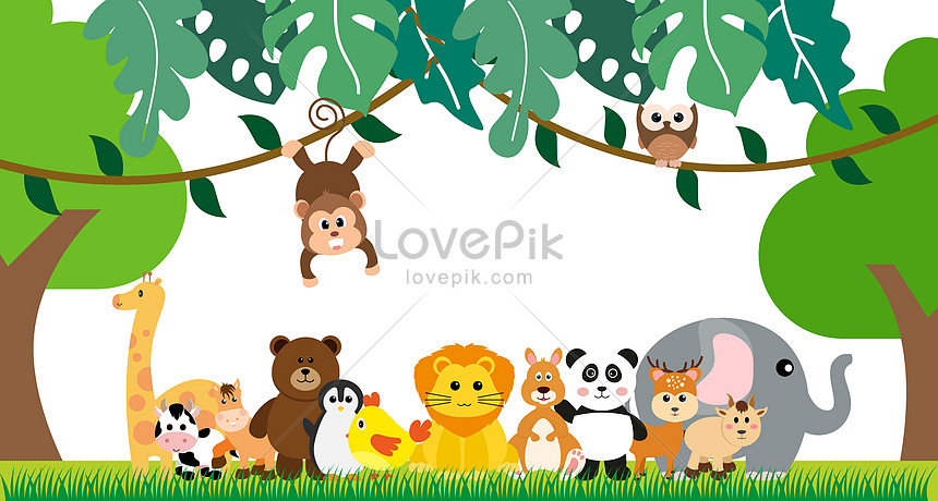 Jungle animals and zoo cartoon style illustration image_picture free  download 
