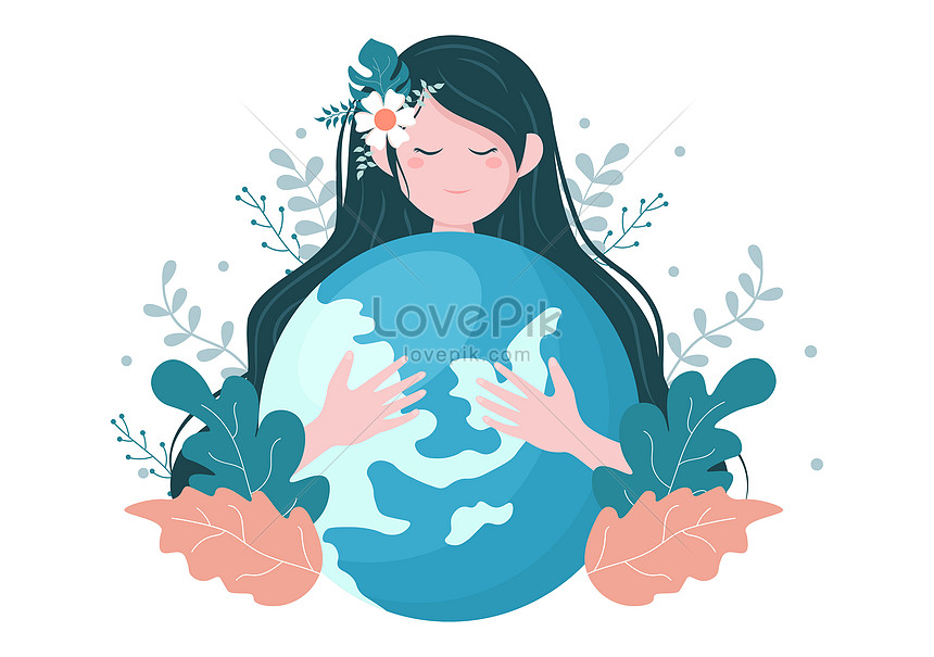 Premium Vector | Save our planet logo on earth globe with trees