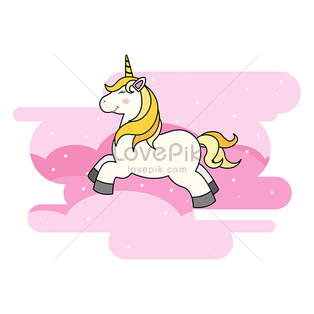 Cute cartoon unicorn illustration image_picture free download  