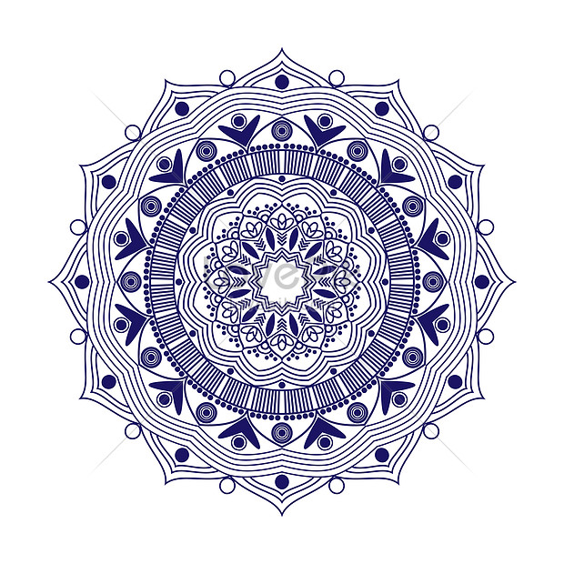 Mandala design background in blue color. decorative mandala desi  illustration image_picture free download 