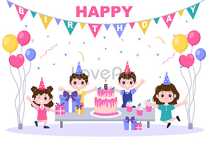 Happy birthday! illustration image_picture free download  