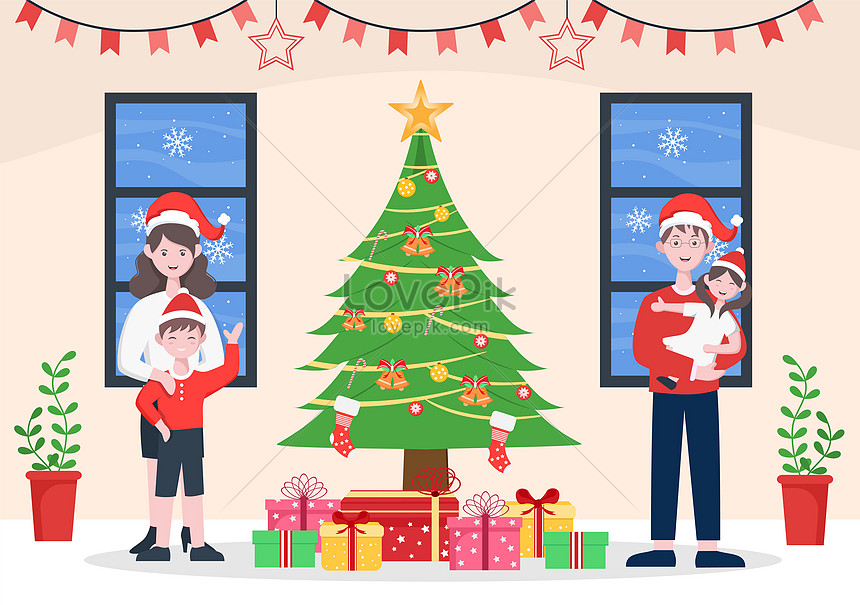 Giáng Sinh Vui Vẻ Với Vector Nền Gia đình Hình ảnh | Định dạng ...