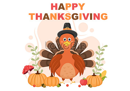 Happy thanksgiving with cartoon turkey vector illustration image ...