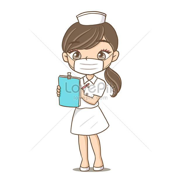 Enfermera De Dibujos Animados Linda Chica Bonita Toma Notas Personajes |  PSD ilustraciones imagenes descarga gratis - Lovepik