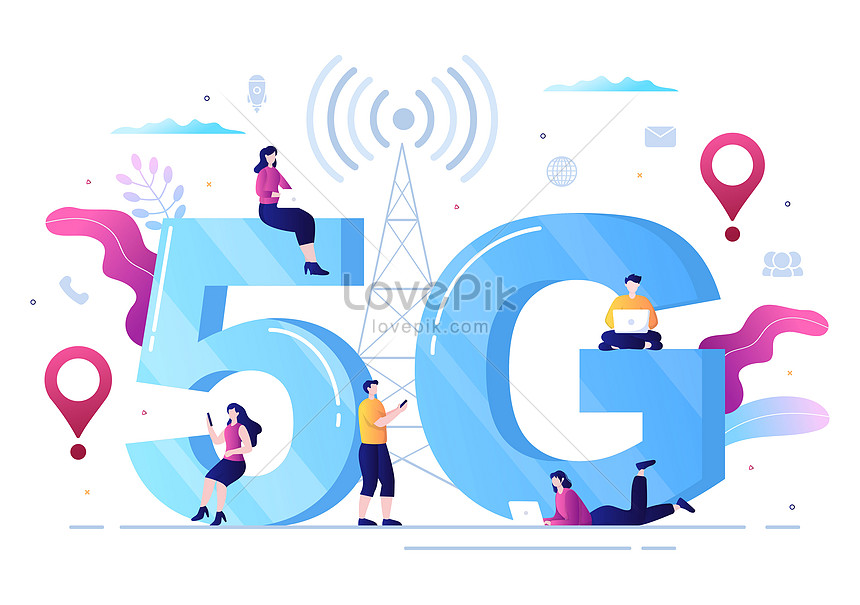 5g Network Wireless Technology Smartphone Vector Illustration Image ...