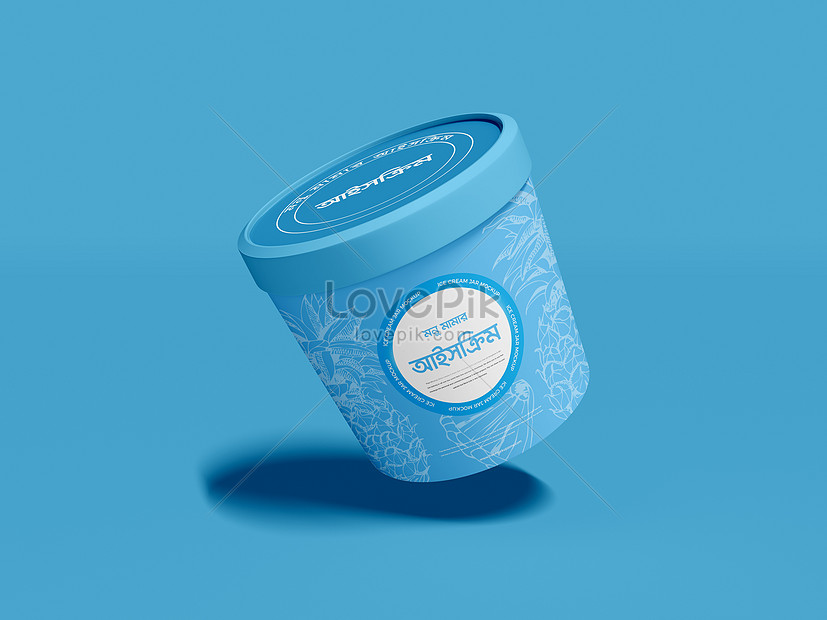 Ice Cream Bucket Mockup - Free Download Images High Quality PNG, JPG