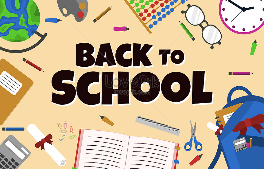 Back to school element study education concept vector background ...