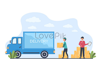 Delivery container truck or plane transportation illustration image ...