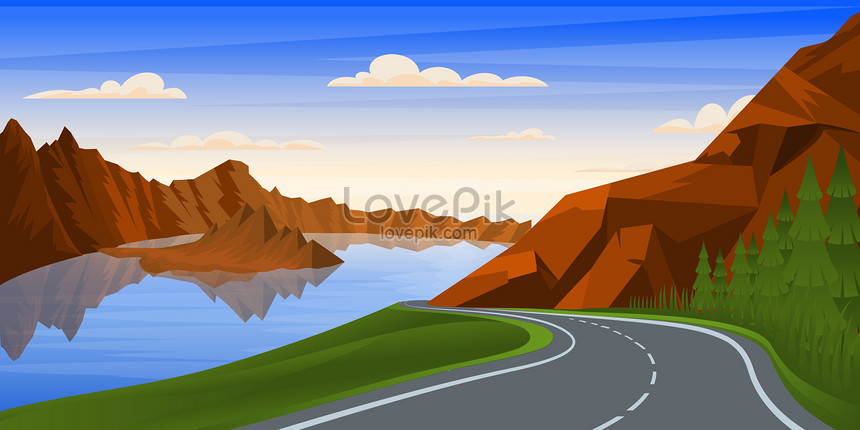 hilly road clipart