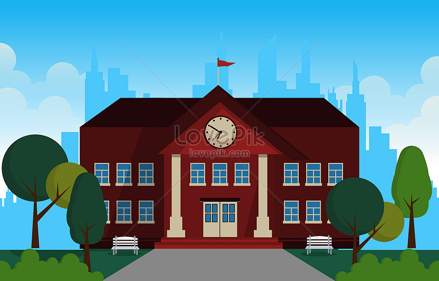 City School Building Study Learning Education Vector Illustration Image ...