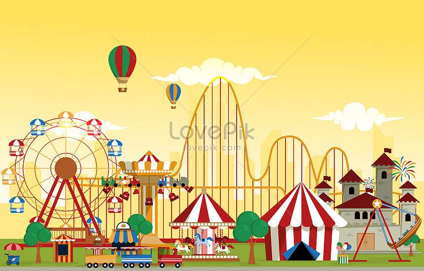 cartoon amusement park rides clip art