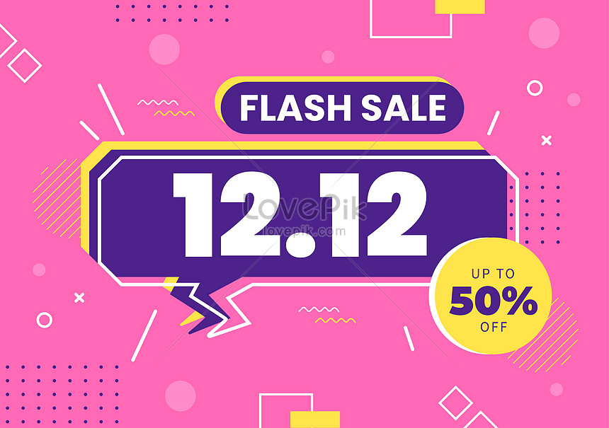 1212 día de compras flash venta diseño de plantilla de banner oferta  especial descuento promoción de compras