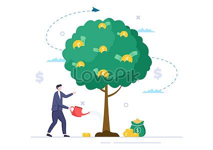 Money tree in harvest season illustration image_picture free download  