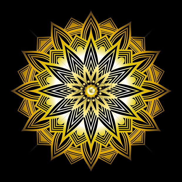 Luxury mandala ornamental design in gold color illustration image ...