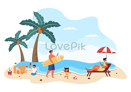 Family time parents and children illustration illustration image ...