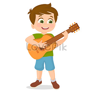 Boy Cartoon Playing Guitar Free PNG And Clipart Image For Free Download ...