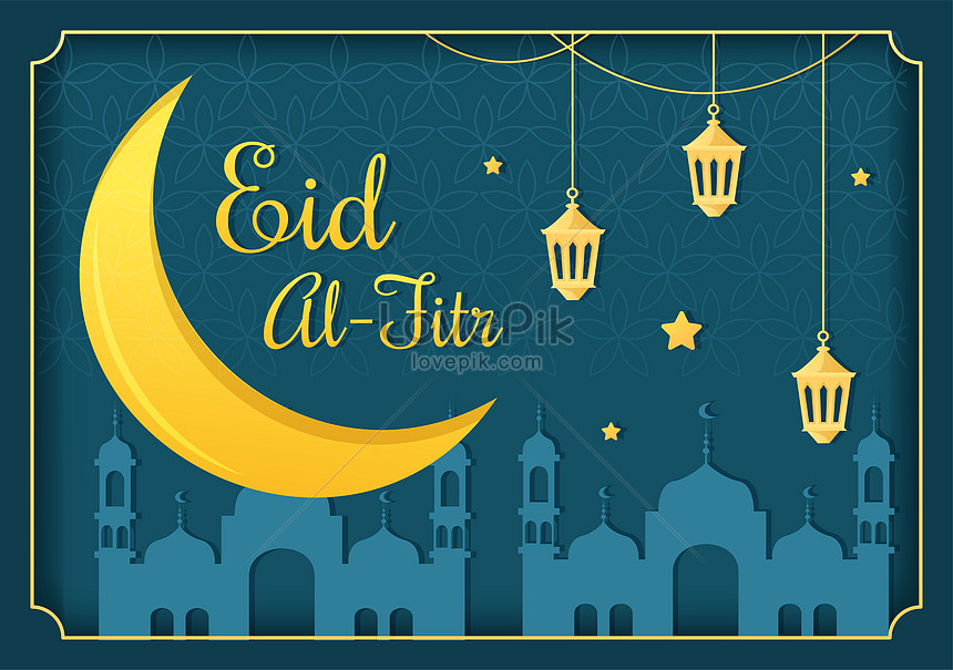 Happy eid ul-fitr mubarak background illustration image_picture free ...