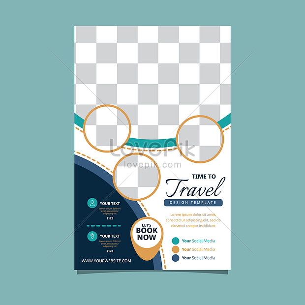Travel Tour Holiday Vacation Circle Flyer Brochure Poster Blank , tour brochure, leaflets, creative illustration