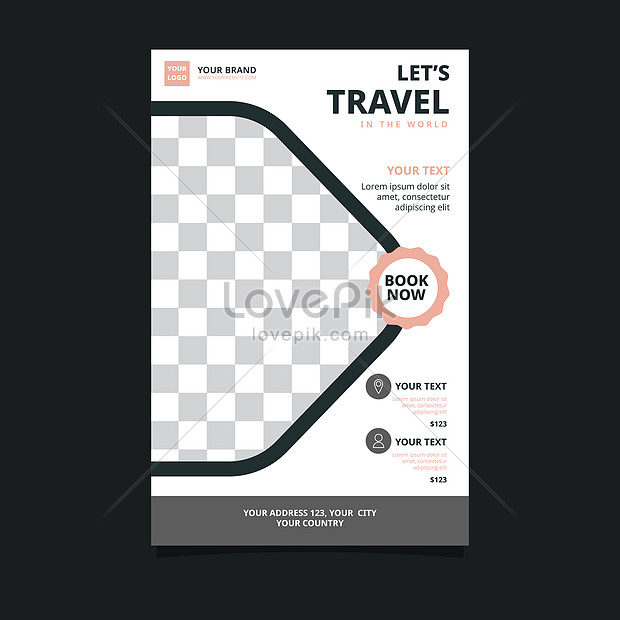 Travel Tour Holiday Vacation Hexagon Flyer Brochure Poster Blank, tour brochure, leaflets, creative illustration